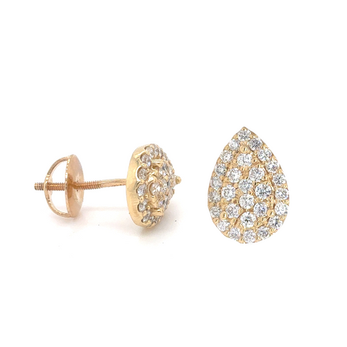 14kt Yellow Gold Diamond Cluster Stud .66ct Earrings
