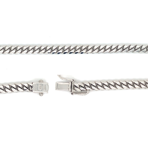 10kt White Gold 5mm 8in Cuban Bracelet