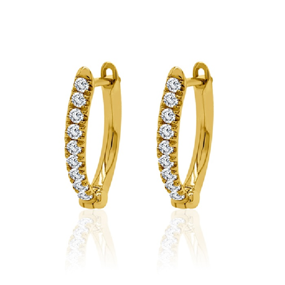 Gold Vermeil Sterling Silver .33TW Lab Grown Round Brilliant Hoop Earrings