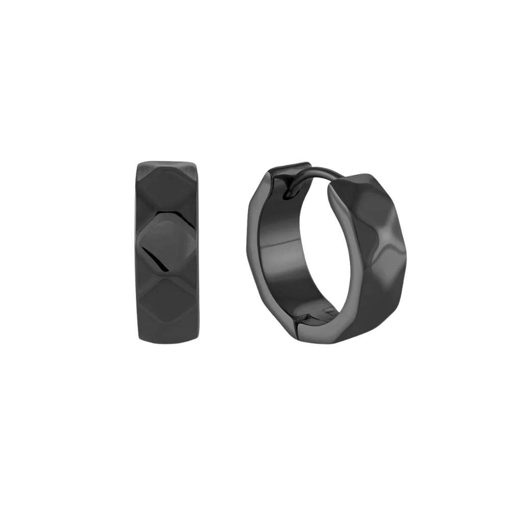 Italgem Stainless Steel Polished Black Huggies