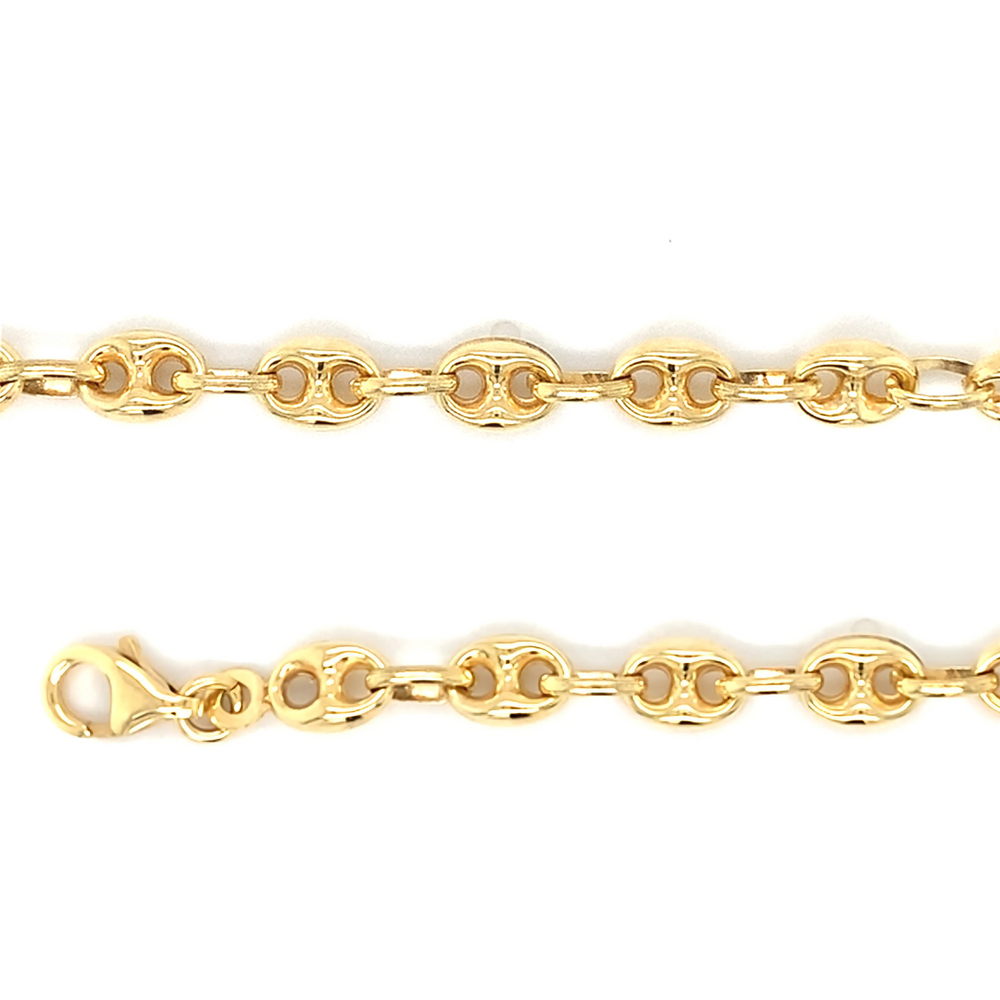10kt Yellow Gold 7inch 6mm Puffed Gucci Bracelet