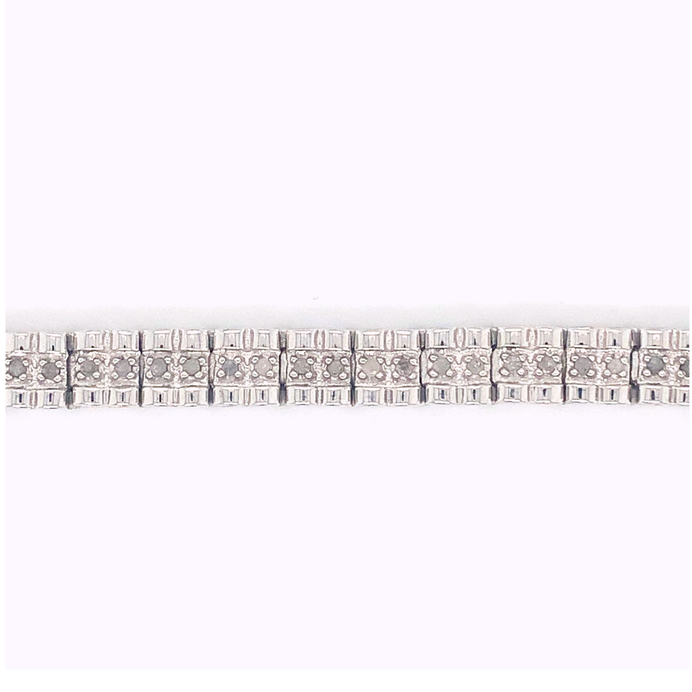 Sterling Silver with Diamonds Tennis Bracelet