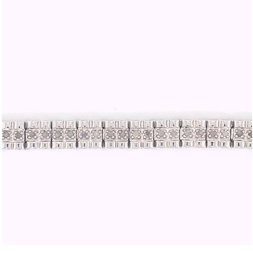 Sterling Silver with Diamonds Tennis Bracelet