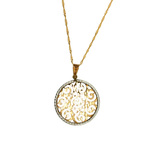 10kt Yellow Gold CZ Fancy Necklace