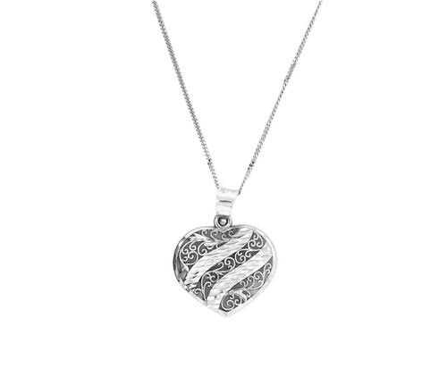 10kt White Gold Heart Necklace