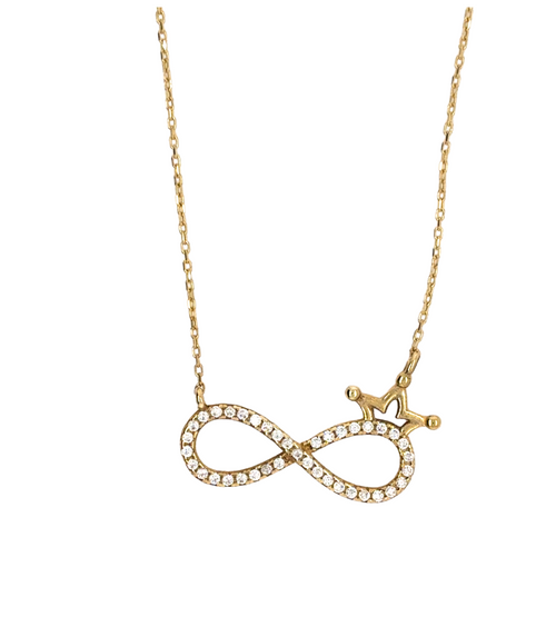 10kt Yellow Gold Infinity Pendant with CZ