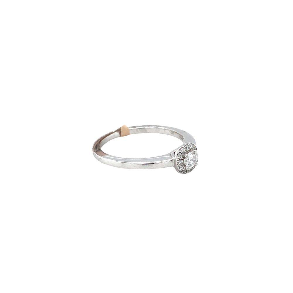 10kt White Gold .09cd +.07 tw Diamond Ring