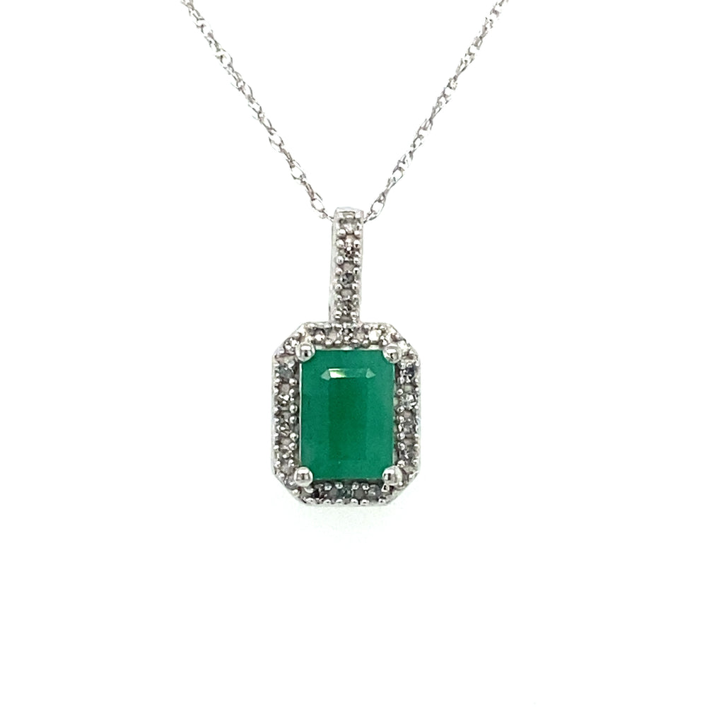 10KW Emerald and Diamond Pendant