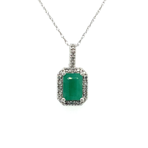 10KW Emerald and Diamond Pendant