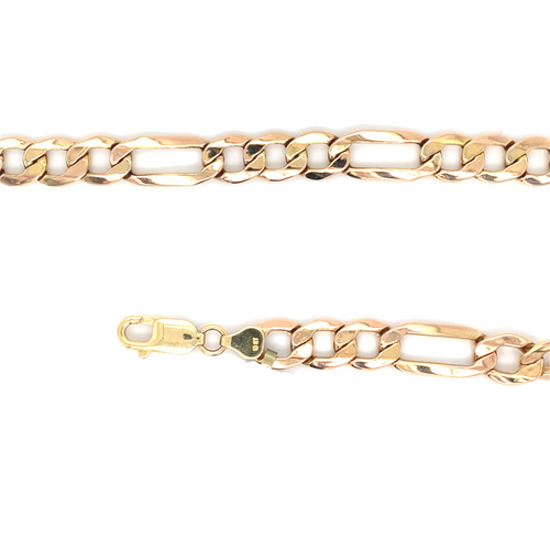 10kt Yellow gold 9.5mm 8.5in Figaro Bracelet