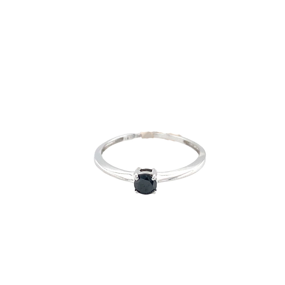 10kt White Gold Black Diamond Ring