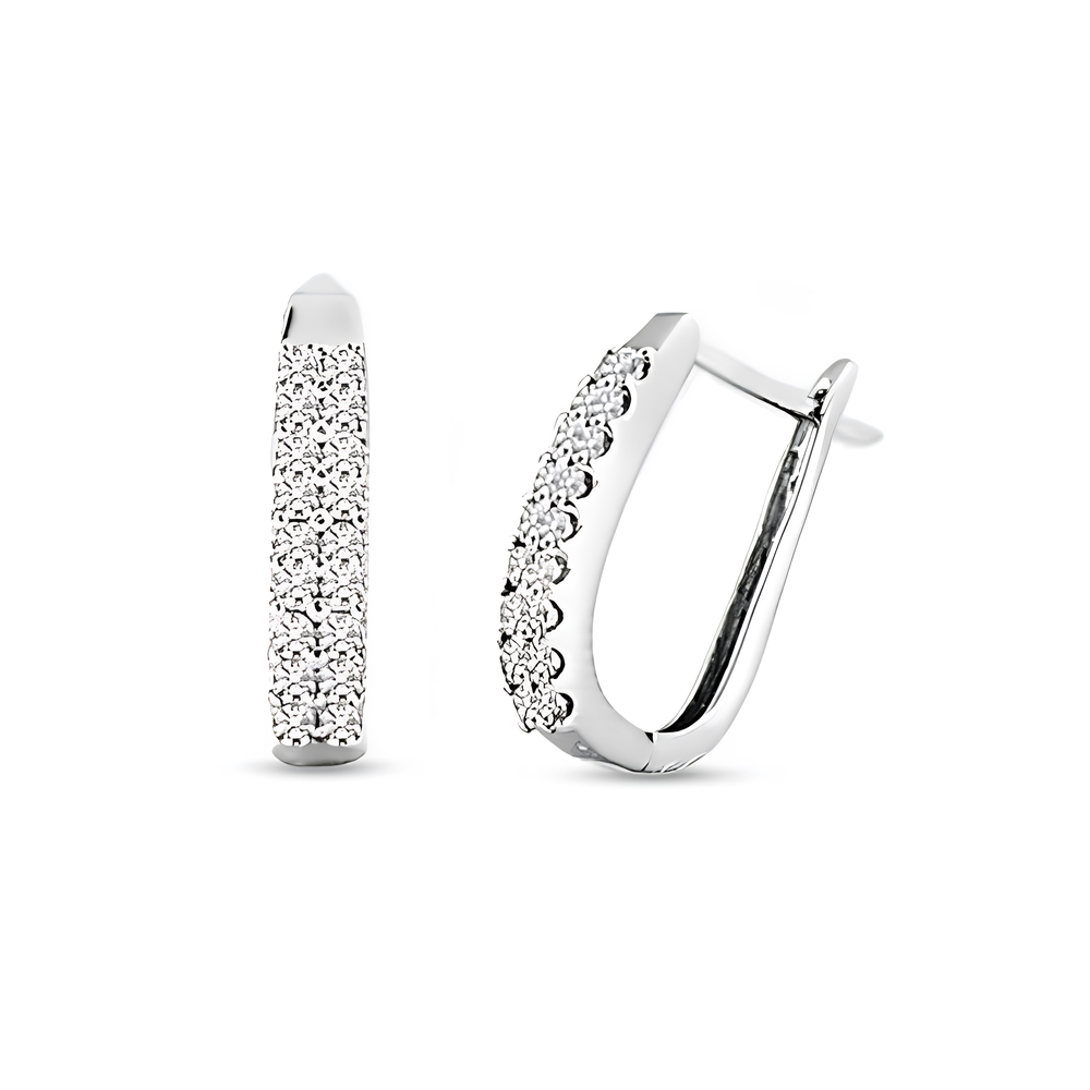 Sterling Silver .40TW Lab Grown Round Brilliant Hoop Earrings