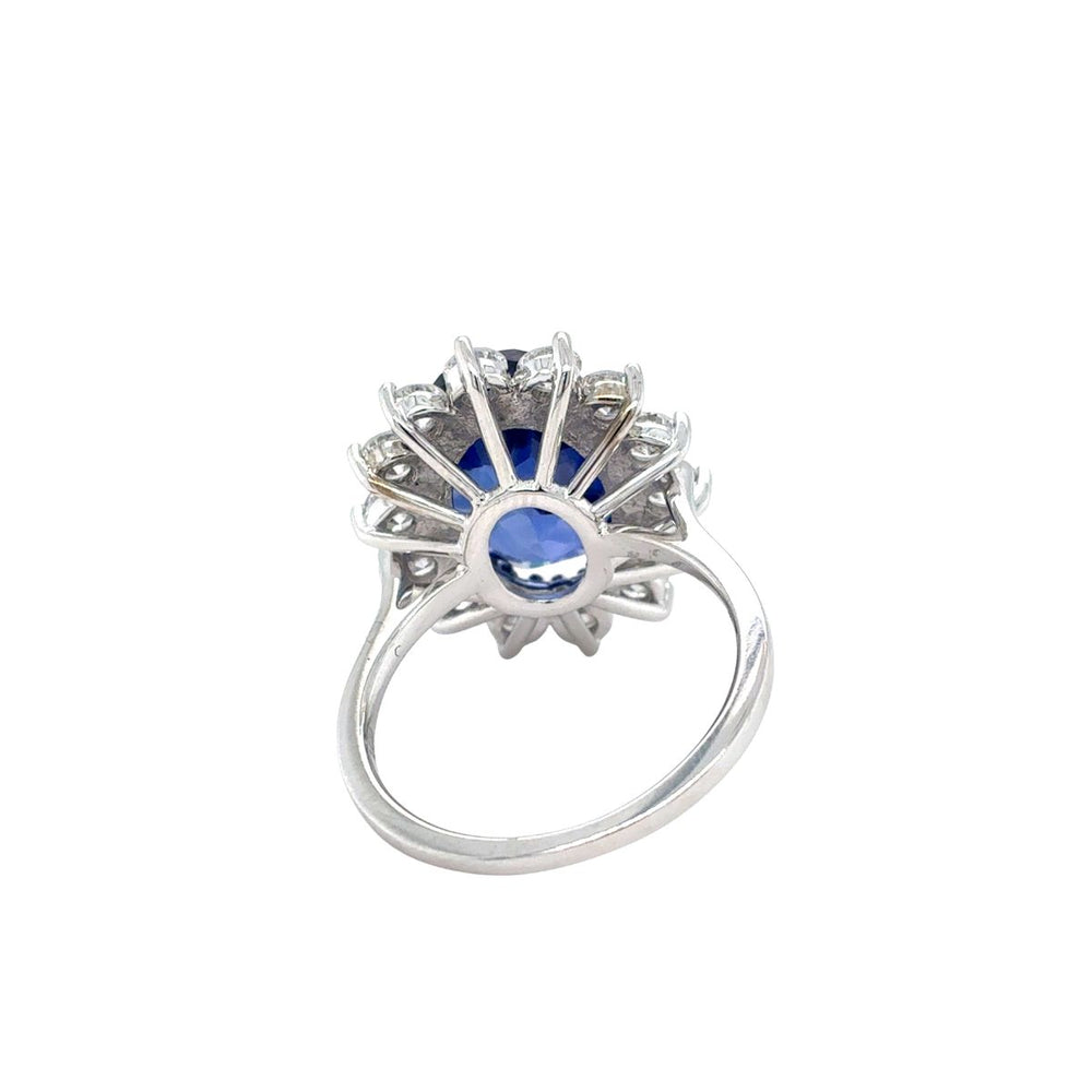14kt White Gold Lab Grown Oval Sapphire and Diamond