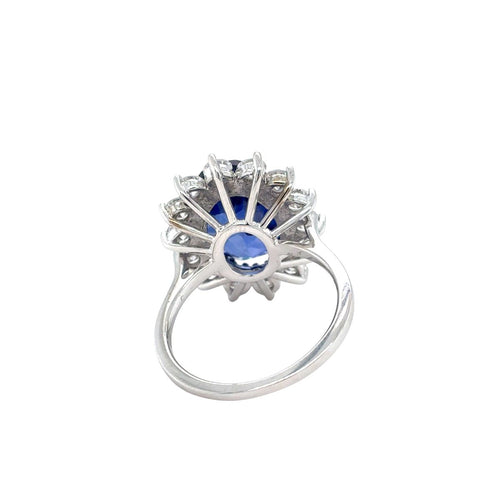 14kt White Gold Lab Grown Oval Sapphire and Diamond
