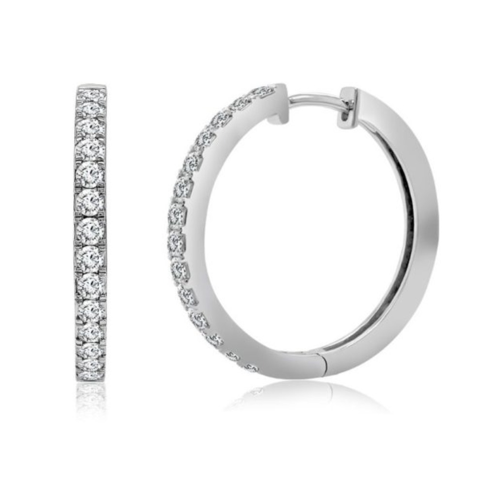 Sterling Silver .25TW Lab Grown Round Brilliant Hoop Earrings
