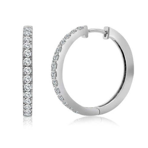 Sterling Silver .54TW Lab Grown Round Brilliant Hoop Earrings