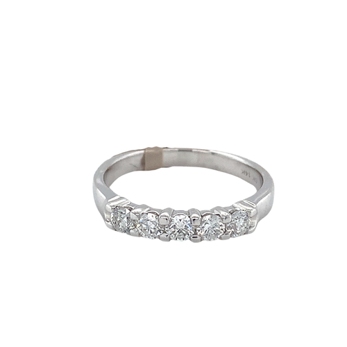 14k White Gold .30tw Blue Diamond Band