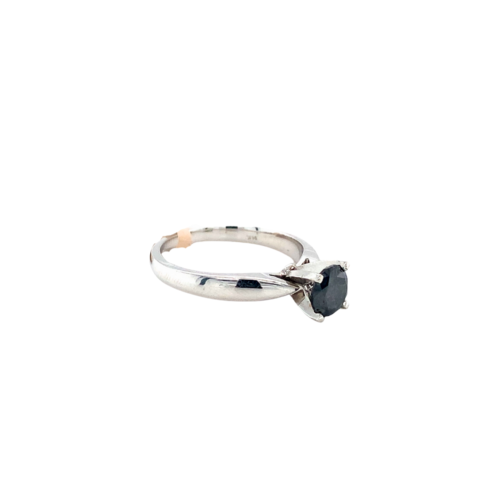 14kt White Gold 1.17 tw Black Diamond Ring