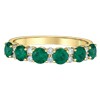 10k Yellow Gold Lab Grown Emerald and Diamond Band