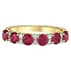 10k Yellow Gold Lab Grown Ruby and Diamond Band