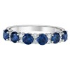 10k White Gold Lab Grown Sapphire and Diamond Band