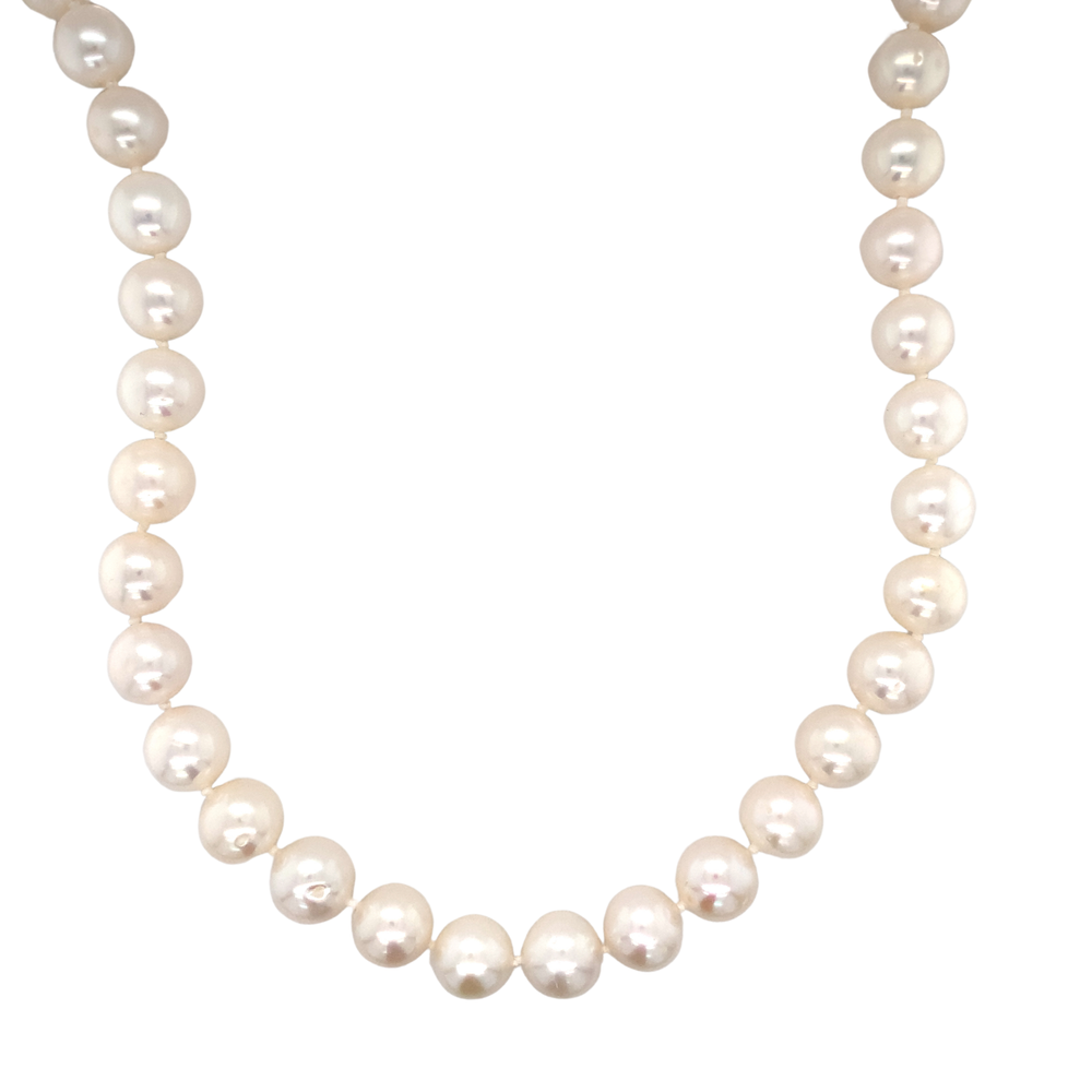 14K White Gold Fresh Water Pearl Strand