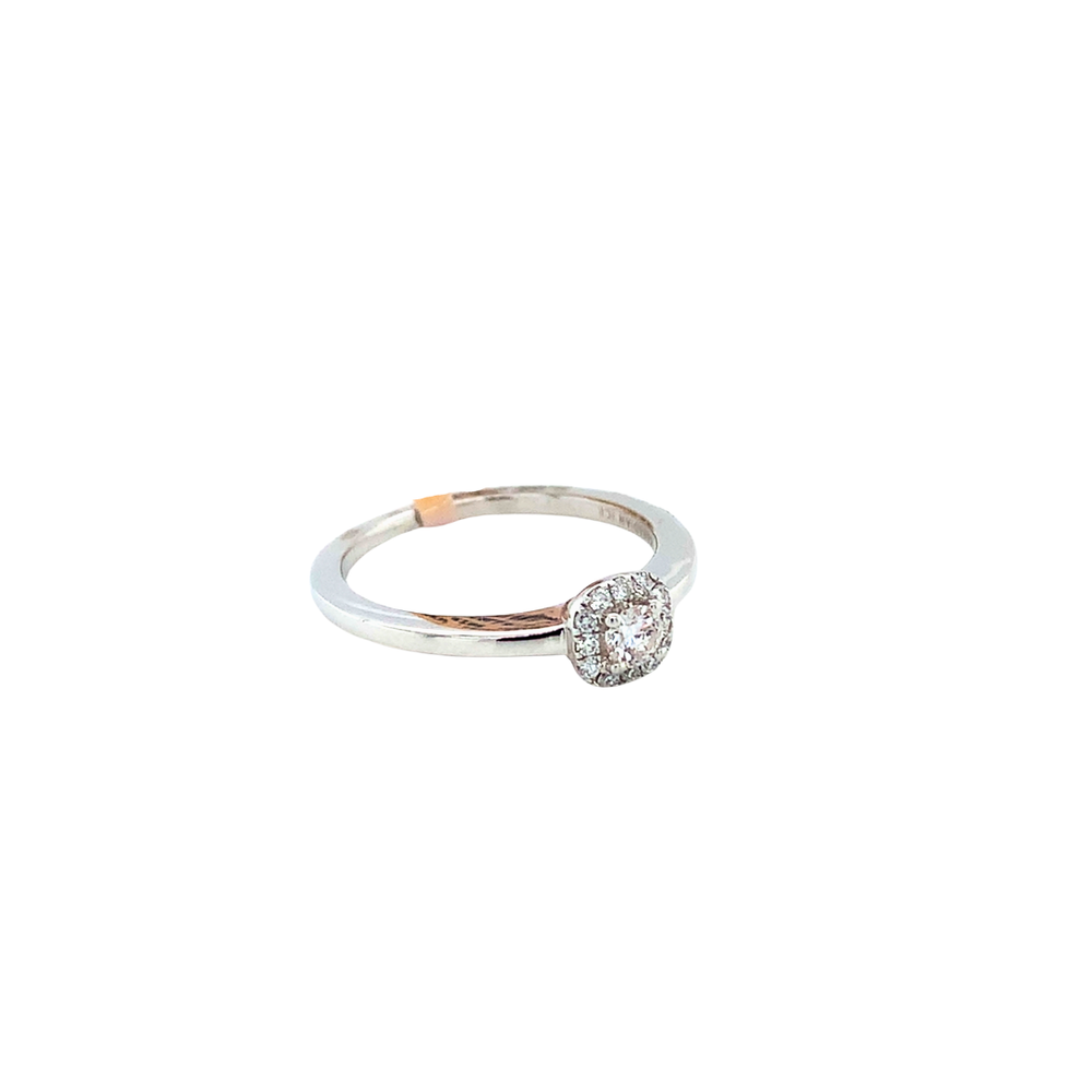 10kt White Gold .13cd +.08 tw Diamond Ring