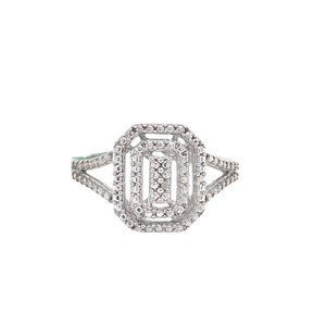 Sterling Silver Fancy Ring with Diamonds