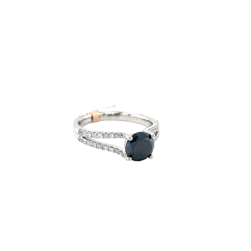 14kt White Gold 1.23tw blk +.32tw Diamond Ring