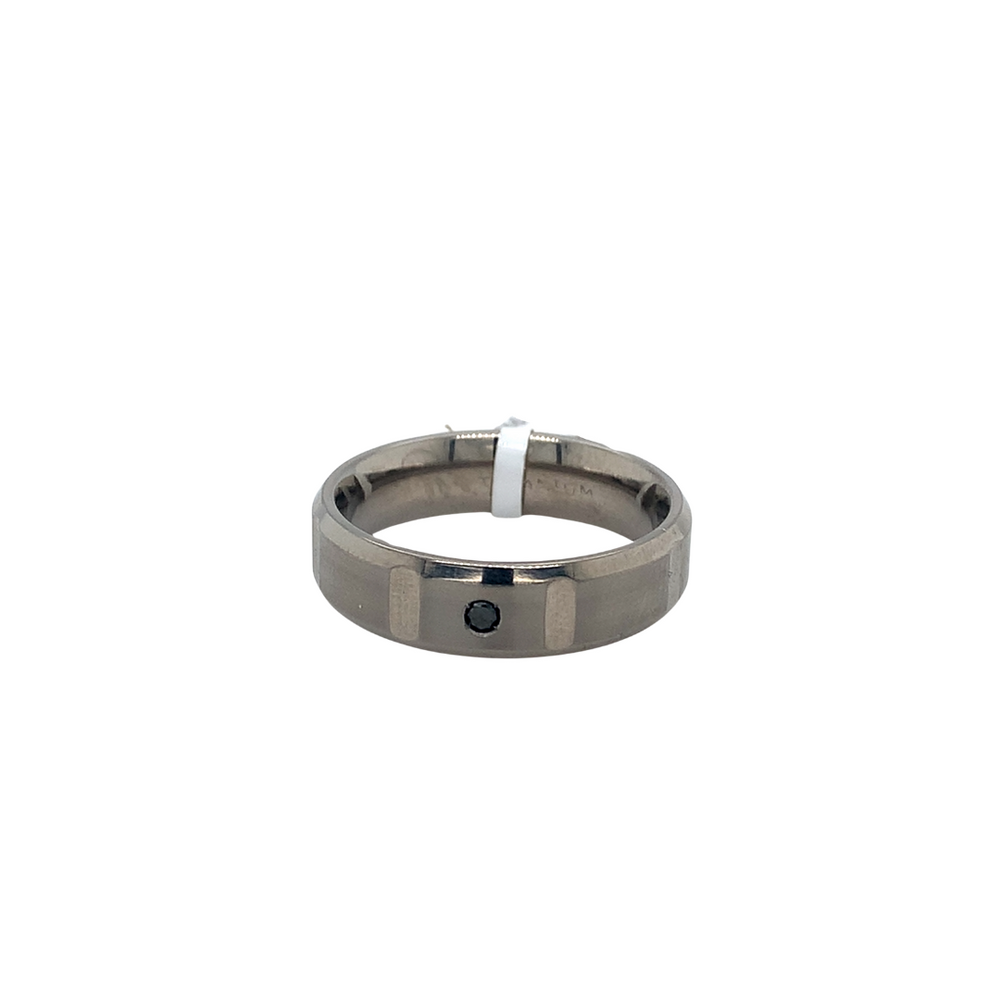 Titanium Band with Black Diamond Final Sale