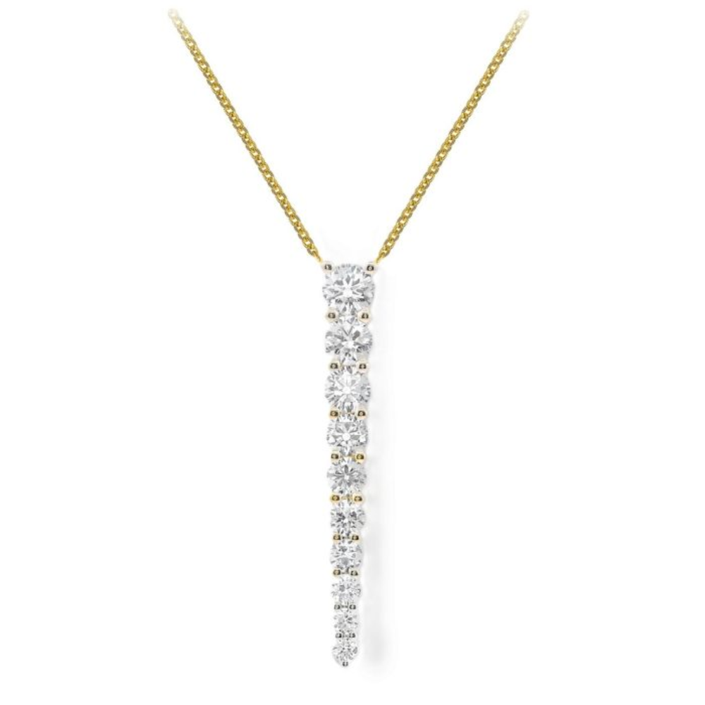 Vermeil plated Sterling Silver .67TW Lab Grown Fancy Necklace