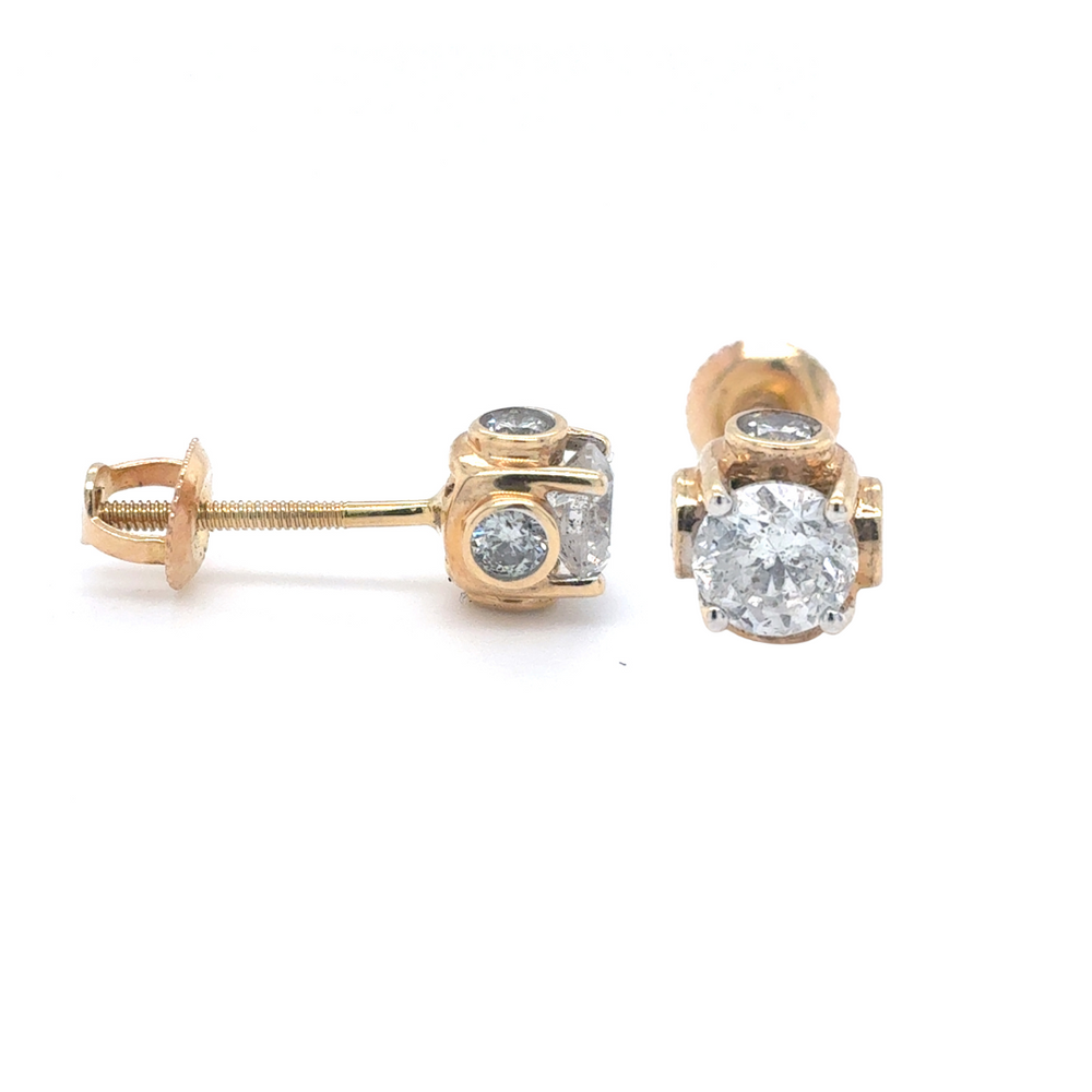 14kt Yellow Gold 1ct Diamond Stud Earring