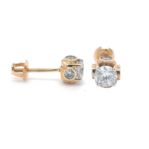 14kt Yellow Gold 1ct Diamond Stud Earring