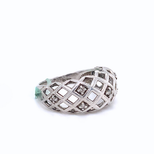 Sterling Silver Fancy Ring with Diamond