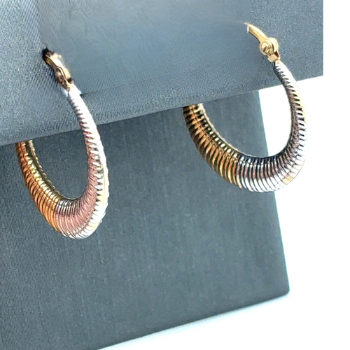 14kt Yellow/White Gold Hoop Earrings