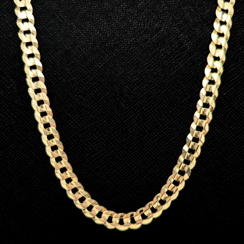 Concave Curb Chain - 7mm - 10kt Yellow Gold