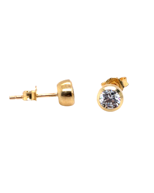 10kt Yellow Gold CZ Fancy Studs