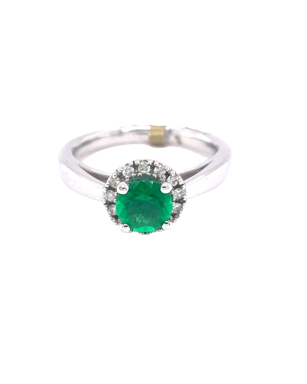 10kt White Gold Synthetic Emerald Fancy Ring