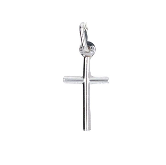 18kt White Gold Cross Charm