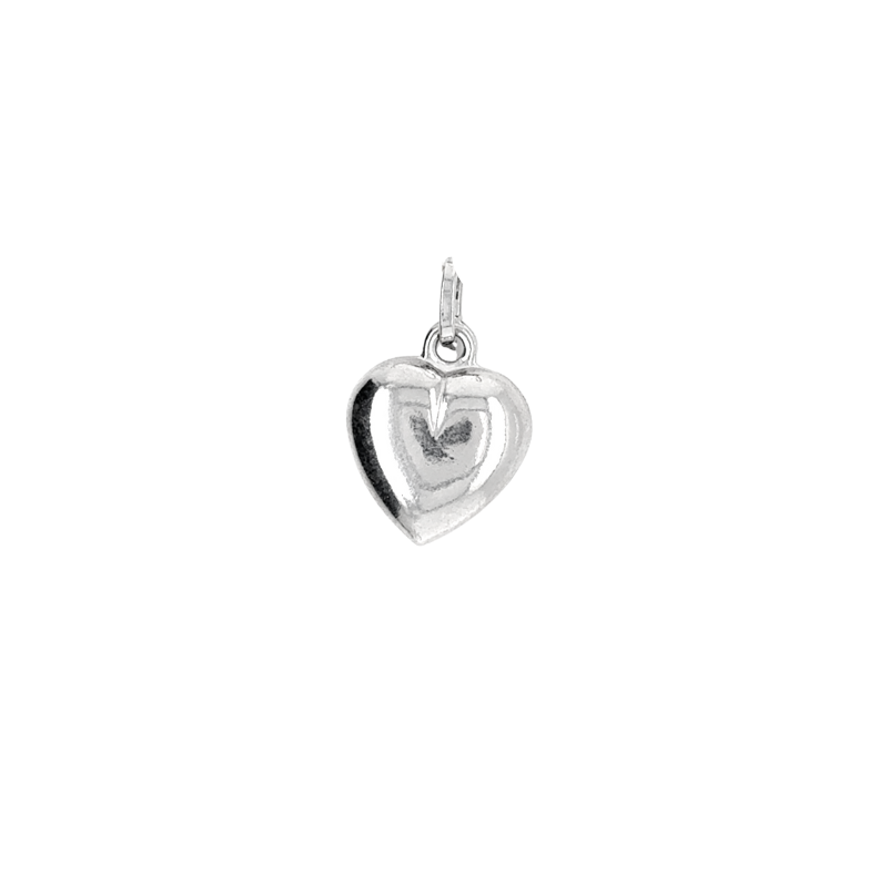 10kt White Gold Heart Charm