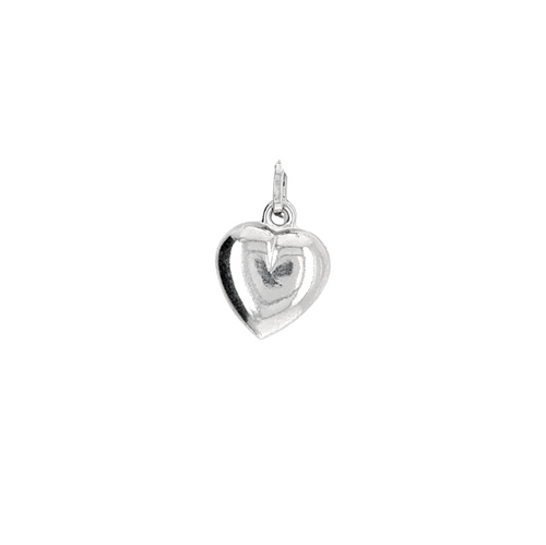 10kt White Gold Heart Charm