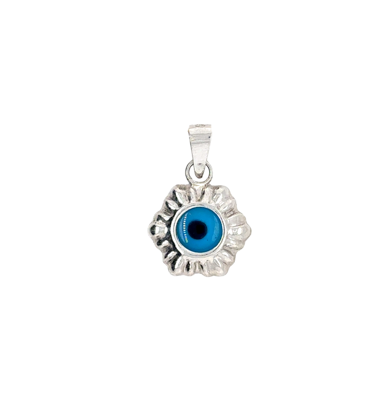14kt White Gold Evil Eye Charm