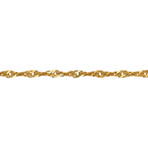 10kt Yellow Gold 3mm Singapore Anklet