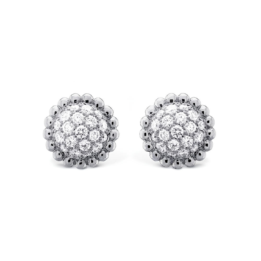Sterling Silver .70TW Lab Grown Round Brilliant Fancy Stud Earrings