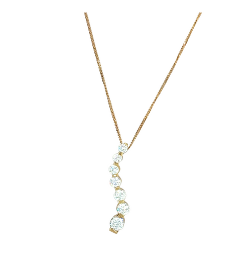 10kt Yellow Gold CZ Journey Necklace
