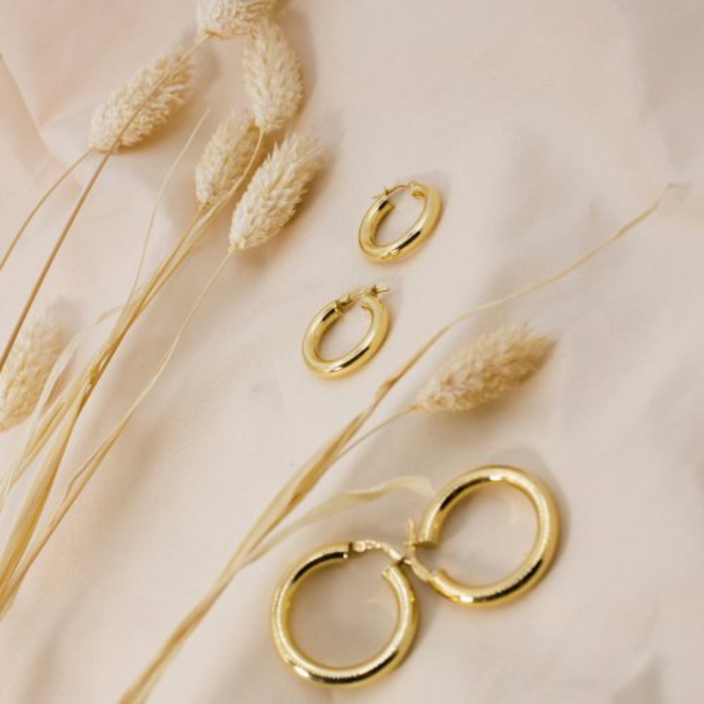 10kt Yellow Gold Tube Hoops