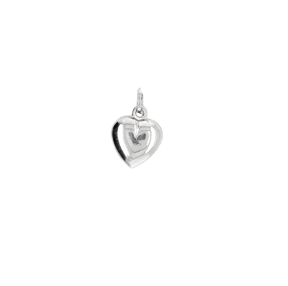 10kt White Gold Heart Charm