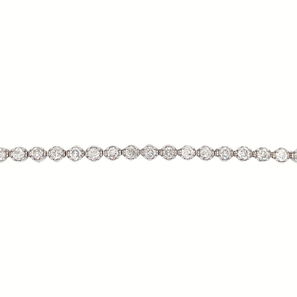14KT White Gold Natural Diamond 3ct TW Tennis Bracelet