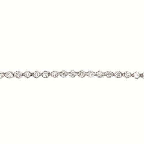 14KT White Gold Natural Diamond 3ct TW Tennis Bracelet