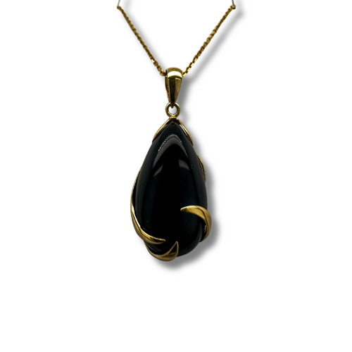 14KY Black Onyx Pendant